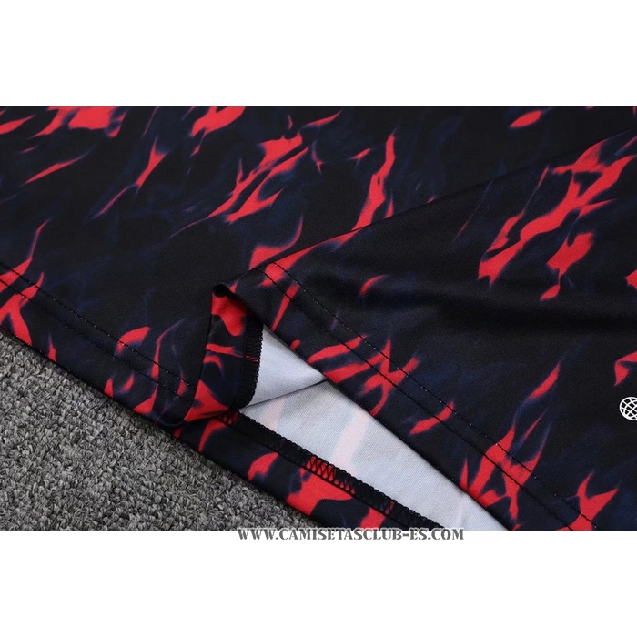 Camiseta de Entrenamiento Manchester United 22-23 Sin Mangas Negro y Rojo